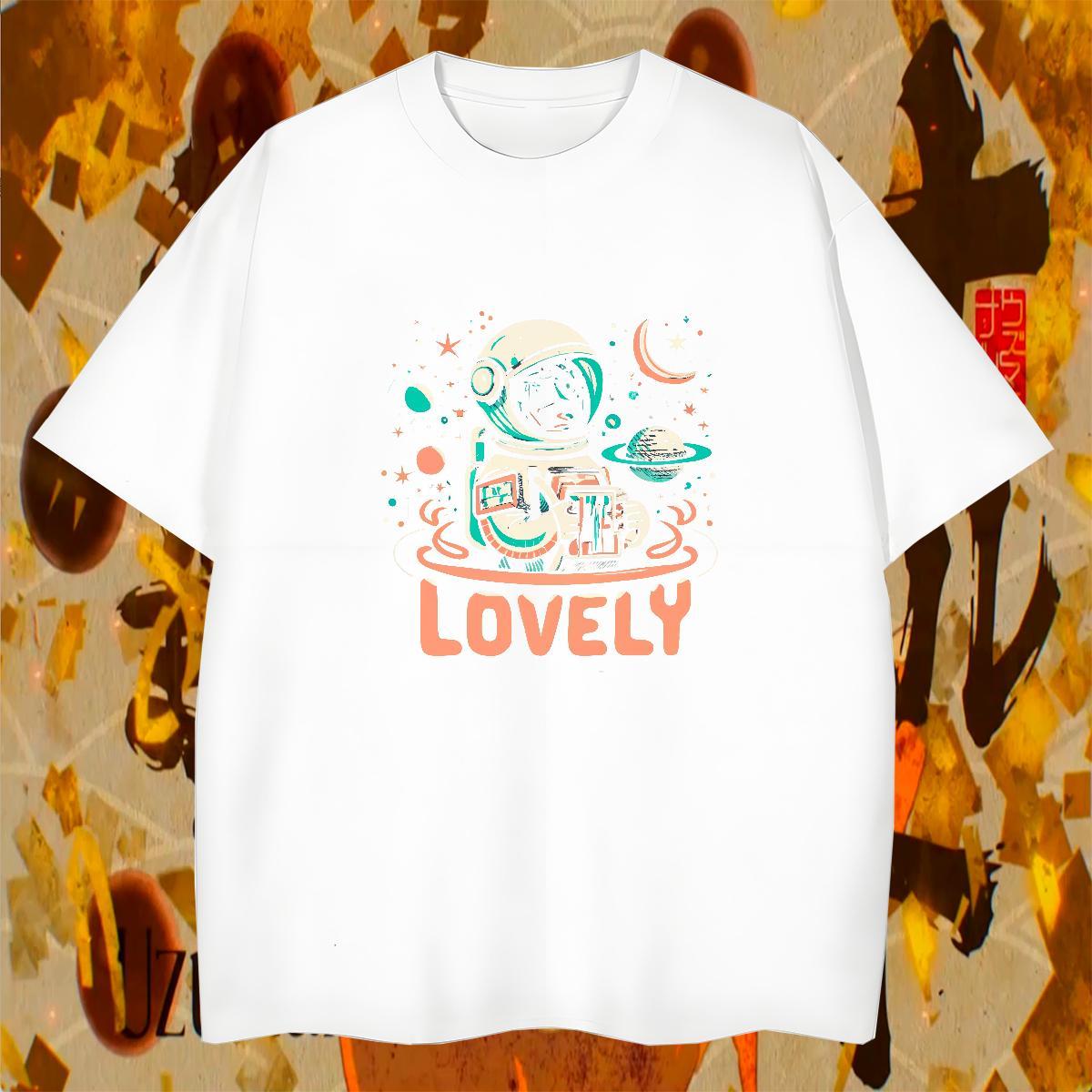 Soft Tshirts Casual Beach 230g Pure Cotton DIY Crew Neck spaceman T-Shirts for Men Custom Top Tees