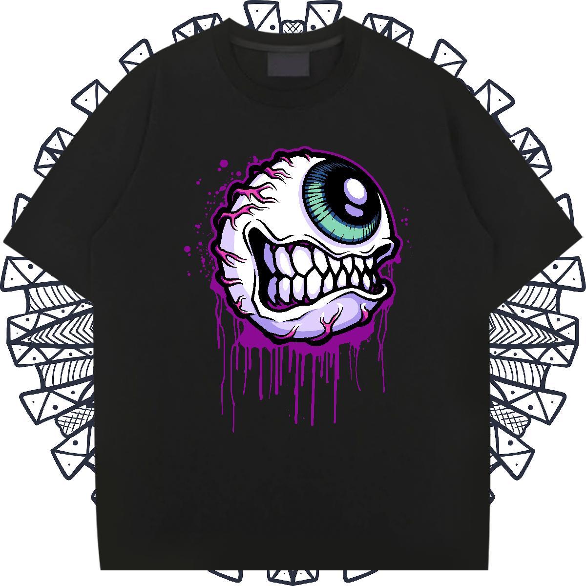 Loose Fit Mens Tshirts Beach 230g Pure Cotton Custom Print Oversized Short Sleeve O-Neck ET T Shirt For Man Fashion Tops
