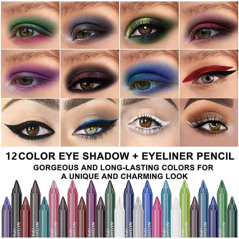 Long-lasting Eye Liner Pencil Pigment White Color Waterproof Eyeliner Black Eyebrow Pencil Women Cosmetics Makeup Tools 14 Color Y240813