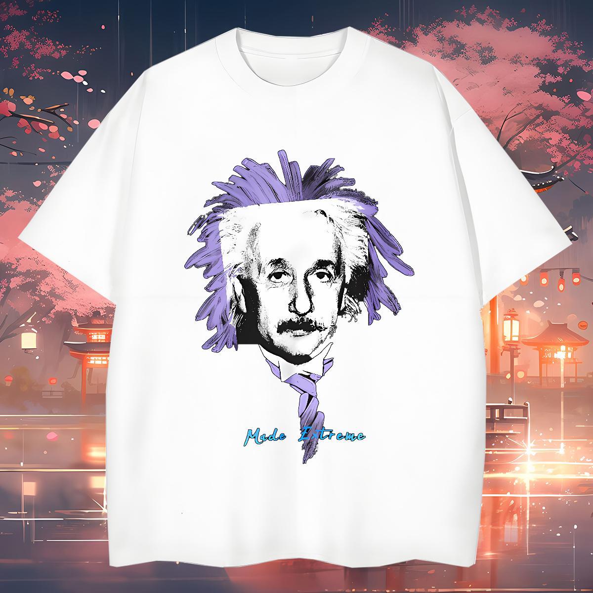 T-Shirts 100% Cotton 230g portrait Casual Breathable Crew Neck Plus Size Cartoon Men Clothes T-Shirt 2024 Classic Wear