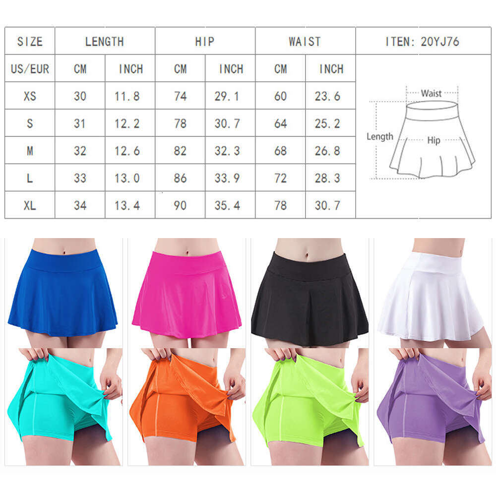 Tennis Basic Skorts Women Dry Fit Gym Yoga Dance Sportswear Mini Skirt Shorts 2in1 Training Exercise Summer Running Fiess