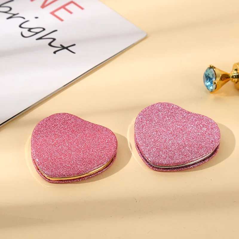 Portable double-sided folding makeup mirror with pericardium compact makeup mirror for women handheld makeup mirror for students W240813