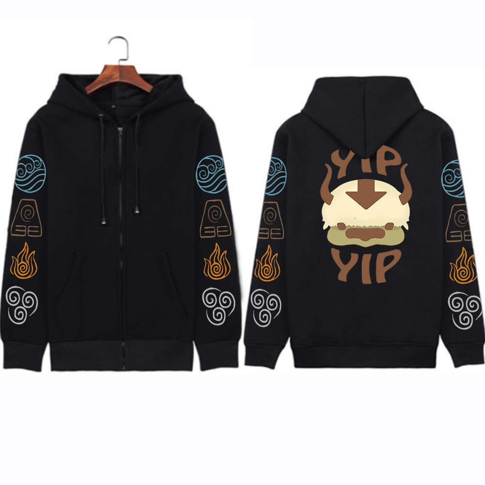 Yip Appa Printed Hooded Avatar The Last Airbender Anime Hoodie Men Women Plus Size Zipper Hoodies Haruku Unisex Sweatshirt s