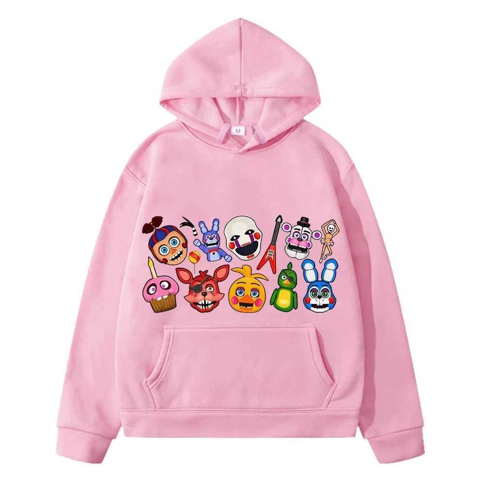 FNAF Kawaii Hoodies Sweatshirt boys Jacket y2k sudadera Bear Rabbit Game anime hoodie Fleece pullover kids clothes girls giftY240814