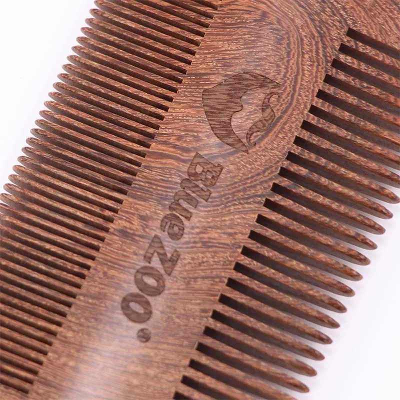Beard care comb sandalwood mens beard comb double-sided beard comb set fashionable black and brown bags W240813