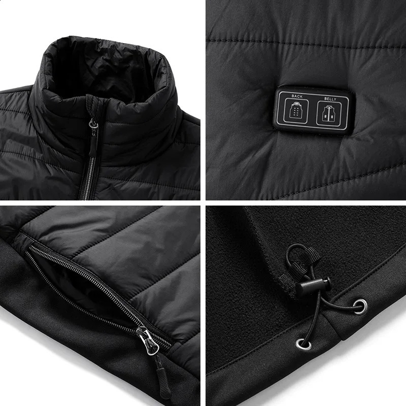 Autumn and Winter Electric Waistcoat Cotton Vest 3-Step Thermostat Warm Vest Constant Temperature Heating Clothes 240813