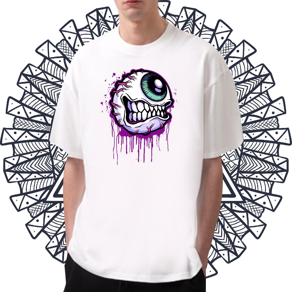 Loose Fit Mens Tshirts Beach 230g Pure Cotton Custom Print Oversized Short Sleeve O-Neck ET T Shirt For Man Fashion Tops