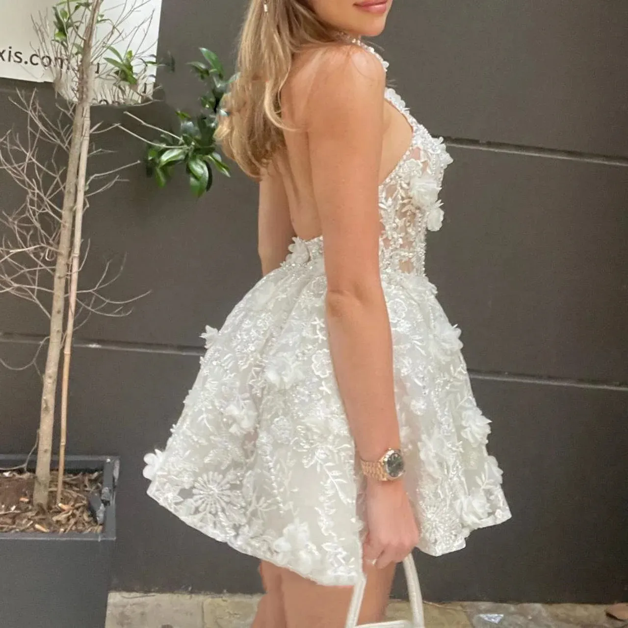 Sexy Halter Neck Short tail Prom Dresses 2025 Beaded Knee Length Backless Homecoming Graduation Ball Gowns For Little Girl