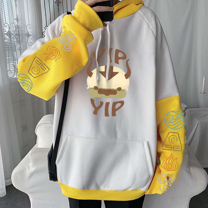 Anime Kawaii Avatar The Last Airbender Appa Cartoon Print Unisex Haruku Streetwear Fleece Winter Long Sleeve Casual Sweatshirt