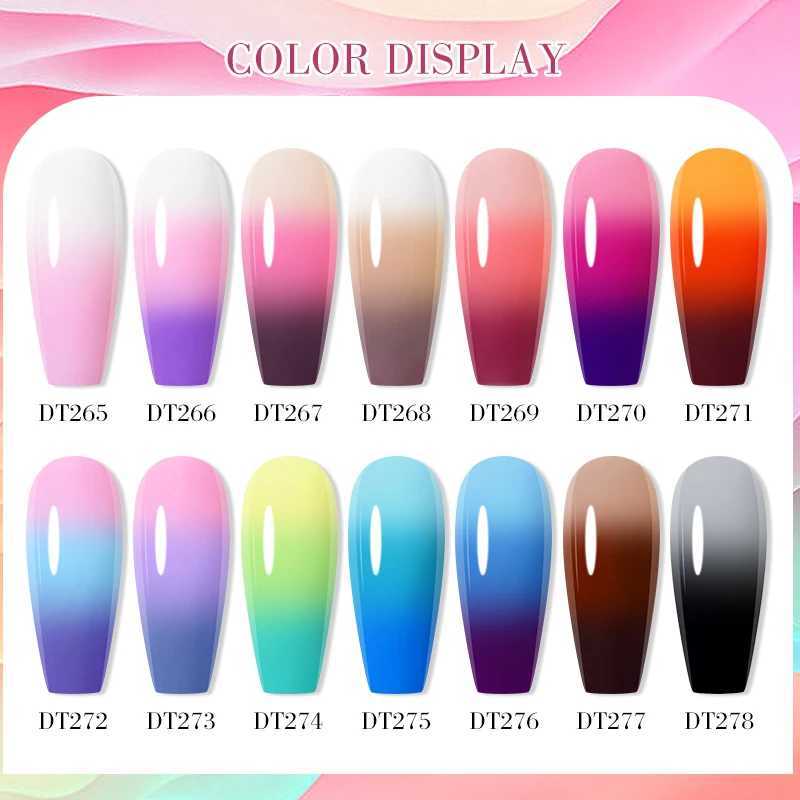 7ml Thermal Gel Nail Polish 3 Layers Temperature Color Changing Gel Winter Grey Semi Permanent Soak Off UV LED Nail Art VarnishM240814