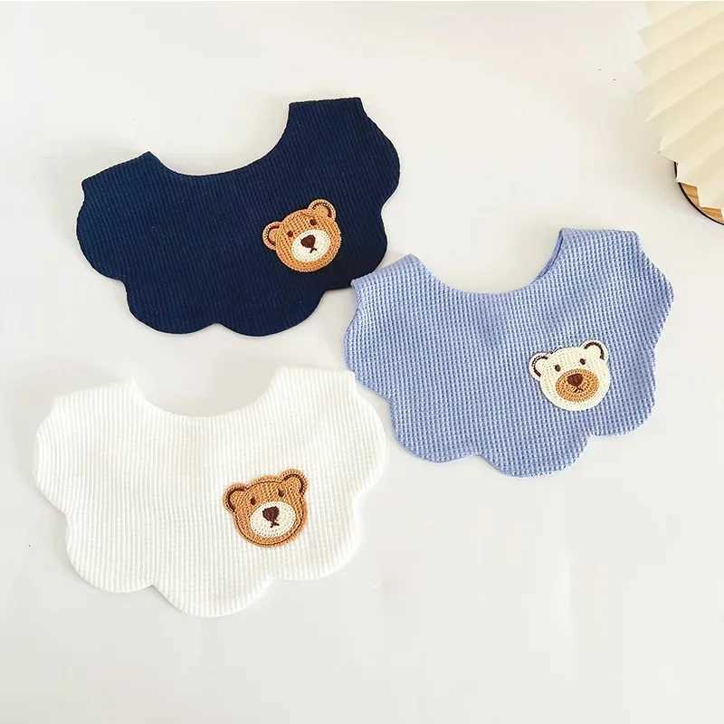 Bibs Burp Cloths Cute Baby Bib Lovely Cartoon Bear Newborn Baby Bib Lovely Cotton Waffle Salival Towel Bib for Toddler Boy Girl Baby AccessoriesL4812