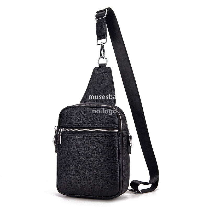 Korean version of the new men's single shoulder crossbody bag fashion mobile key bag large capacity leisure sports chest bag