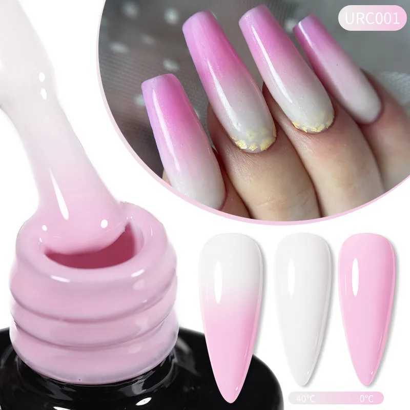 UR SUGAR 7ml White Nude Glitter Thermal Gel Nail Polish Temperature Color Changing Soak Off UV LED Nail Art Gel VarnishM240814