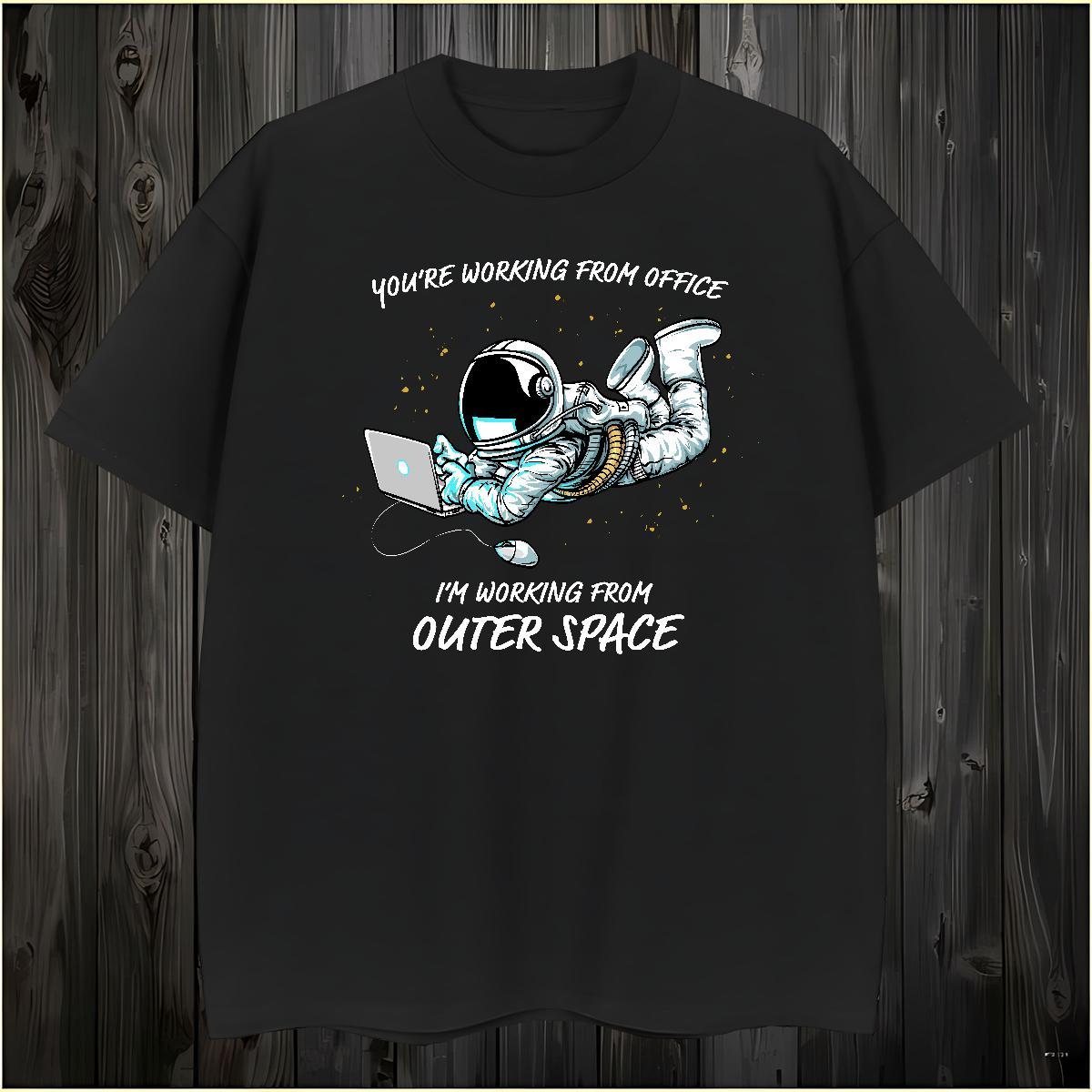 T-Shirts for Men 100% Cotton 230g cosmonaut Spring Summer Round Neck Short Sleeve DIY Printed Tshirt for Man Woman Custom Cool Clothes