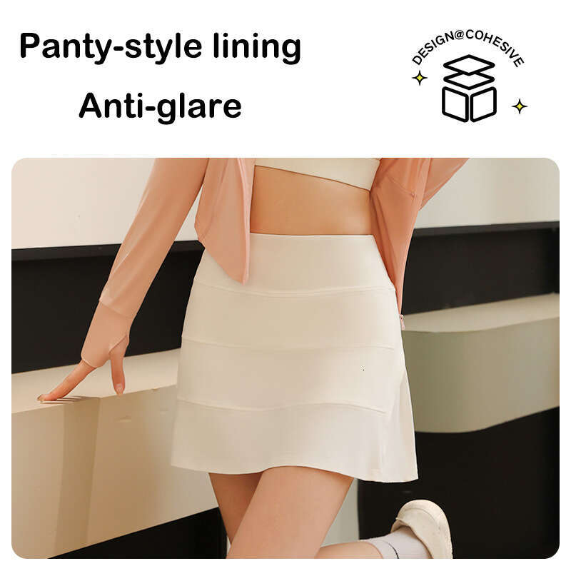 yoga PINGNIAO tennis for high-waisted slimming sports training two-layer anti-exposure half-length pleated skirt
