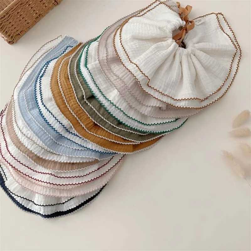 Bibs Burp Cloths 2Pcs Korea Style Print Baby Bibs Baby Girls Burb Cloth Soft Cotton Baby Bibs Towels Infant Baby Feeding 4-Layer for 0-12ML4812