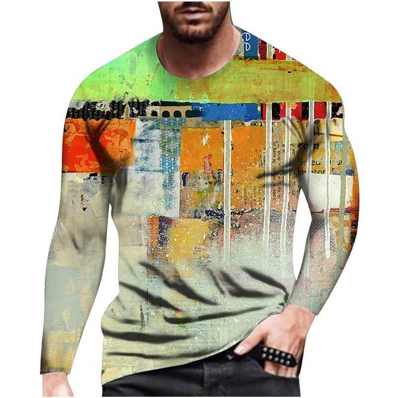 Fashion Simplicity Mens Long Sleeved T Shirt Spring And Autumn Men Round Neck 3d Printed Trendy Good Match Tshirt Women ClothesM240814