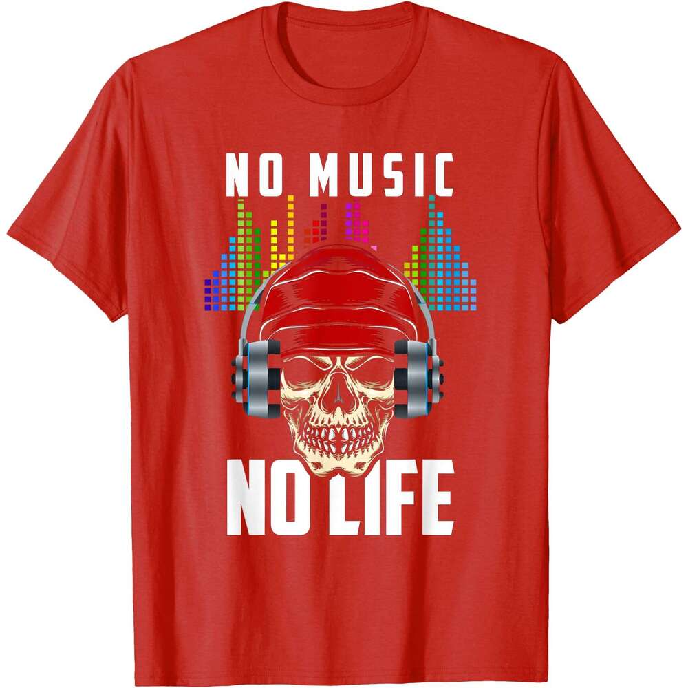 2025S Fashion Designer T Shirt For Mens Funny DJ Skull No Life Headphones Music Fans Gift T Shirt Shirts Tshirt Graphic Tee Casual Tops Clothes Short 