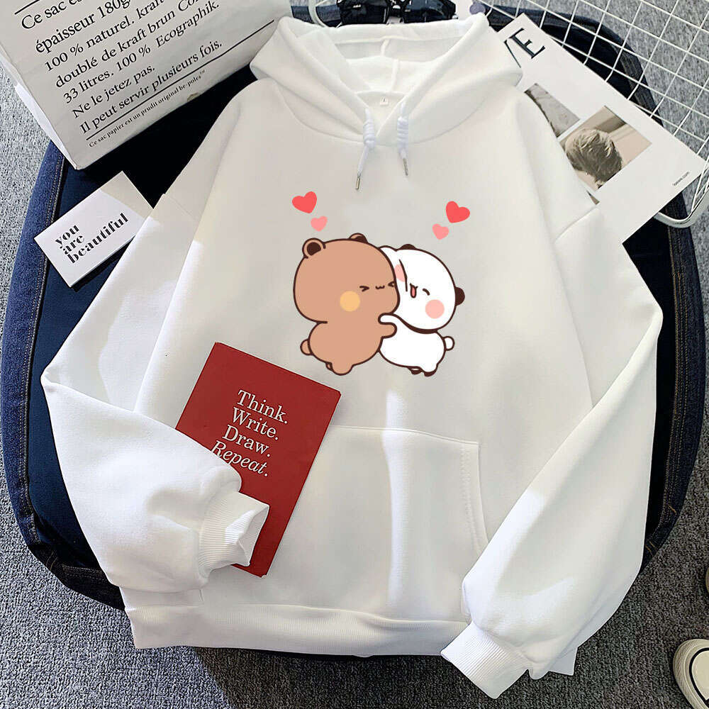 Bear Panda Bubu And Dudu Print Hooded Men Women Hoodies Plus Size Pullover Winter Warm Sweatshirt Haruku Unisex Streetwear
