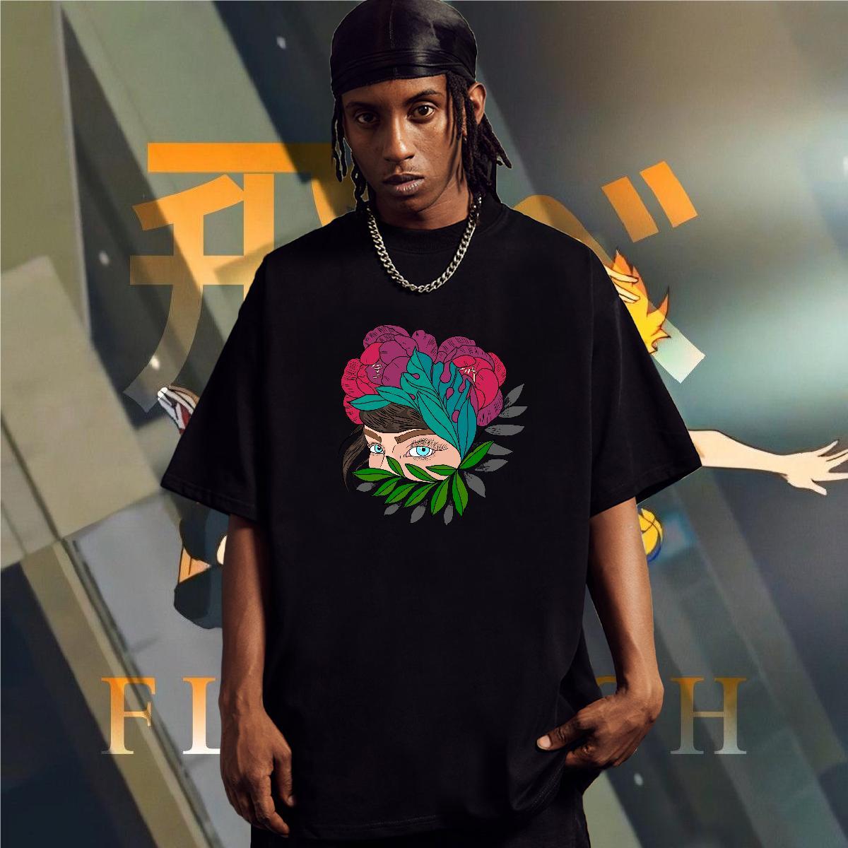 T shirt 230g 100% Cotton portrait Spring Summer Breathable Short Sleeve Custom Printing Men Clothes T-Shirt New Designer Loose Fit Clothings