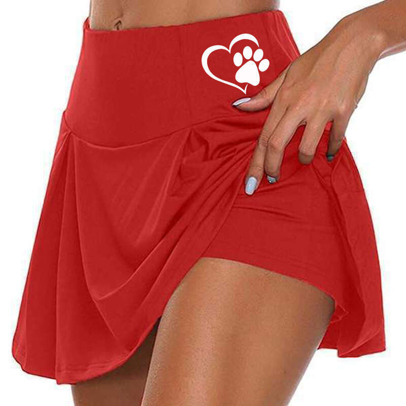 6 Colors Women's Fashion Solid Color Running with Double-Layer Tennis Golf Sports Hot Workout Shorts Gym Skirt S-5XL