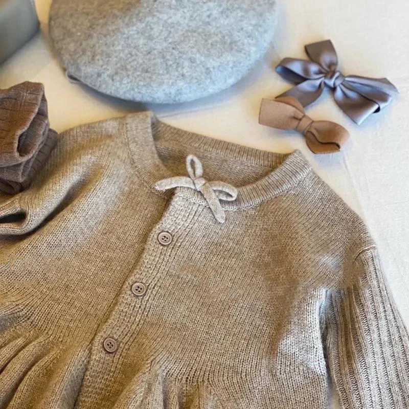 Autumn Winter Fashion Harajuku Kawaii girls knitted cardigan wool sweater fully matched childrens clothing long sleeved childrens top pure cotton swea