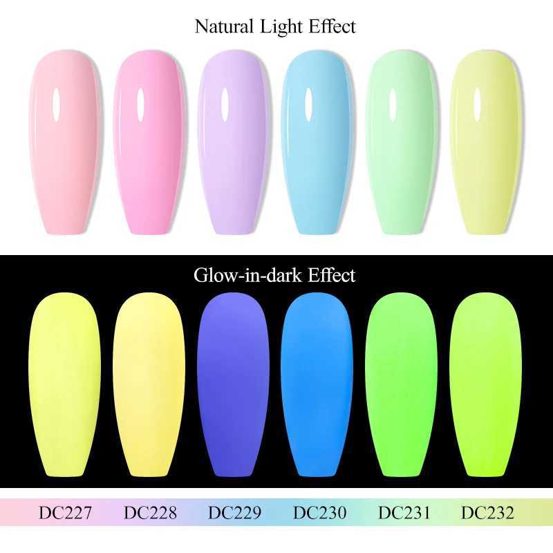 MEET ACROSS 7ml Luminous Gel Nail Polish Macaron Summer Candy Hot Colors Neon Glow-in-dark Soak Off UV LED Gel Varnish Nail ArtM240814