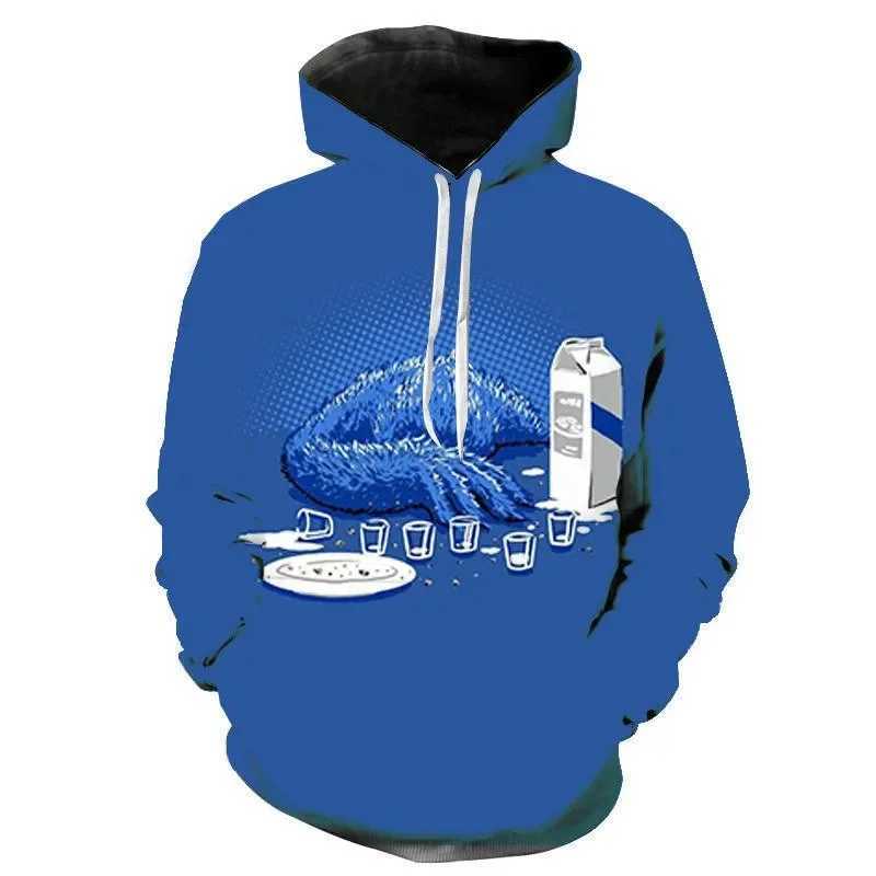 Sweatshirts Cookie Monster 3D Printed Men Women Fashion Sweatshirt Hoodie Cartoon Anime Harajuku Hip Hop Pullover Kids Boy GY240814
