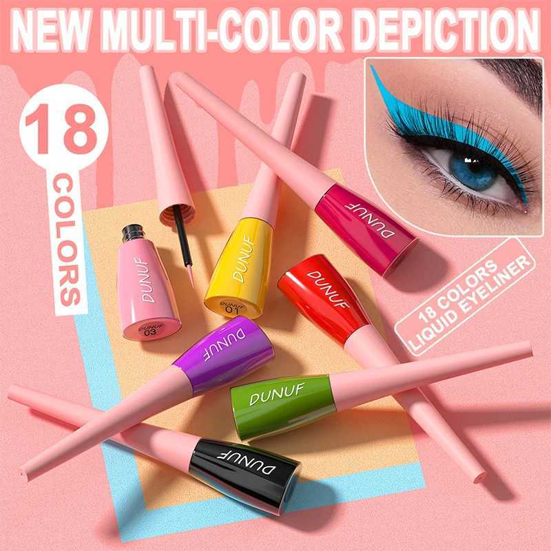 18 Color Liquid Eyeliner Quick Dry Long Lasting Eyeliner Smooth Line Red Yellow Does Not Fade Eye Makeup Y240813