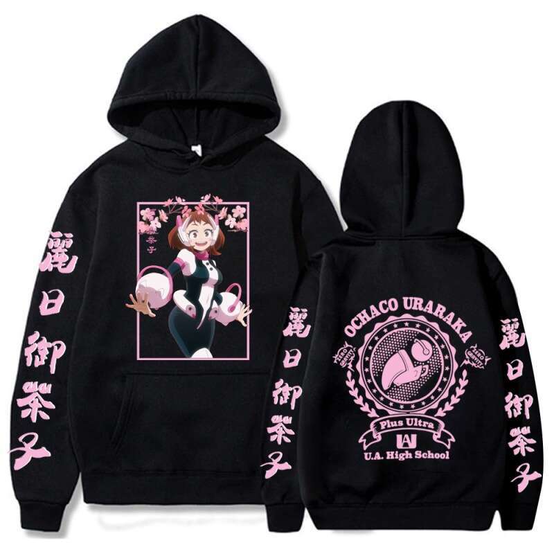 My Anime Hero Academia Ochaco Uraraka Graphic Print Hooded Plus Size Hoodie Women Sweatshirts Haruku Female Pullover Clothing