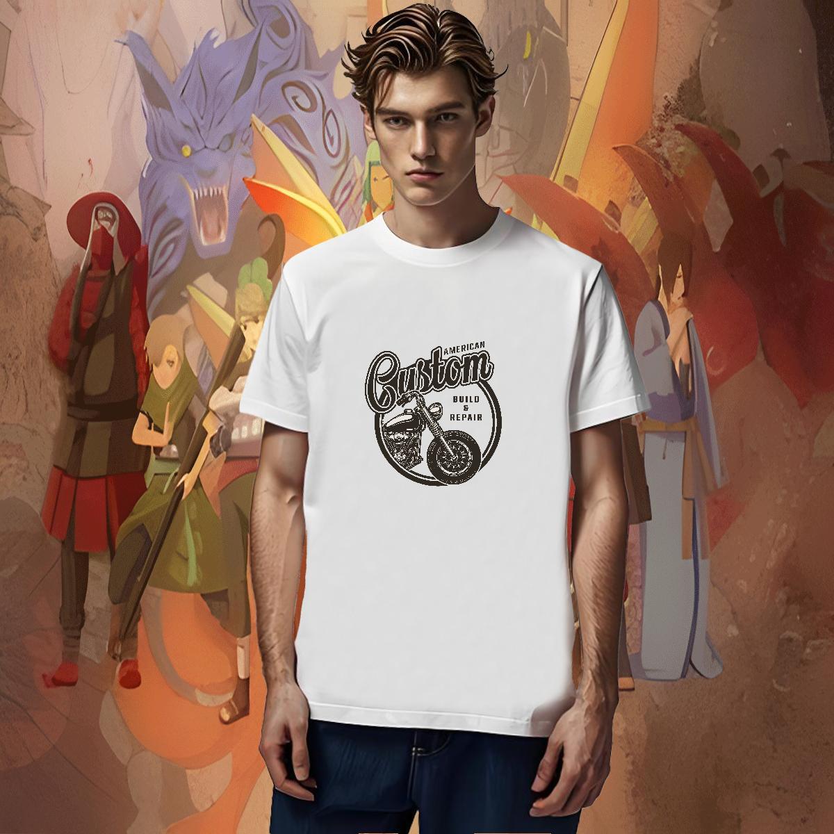 Soft Motorcycle T shirt High Street Hip Hop Tshirts 230g Cotton Wholesale Breathable Short Sleeve Black Oversized Tees Shirts
