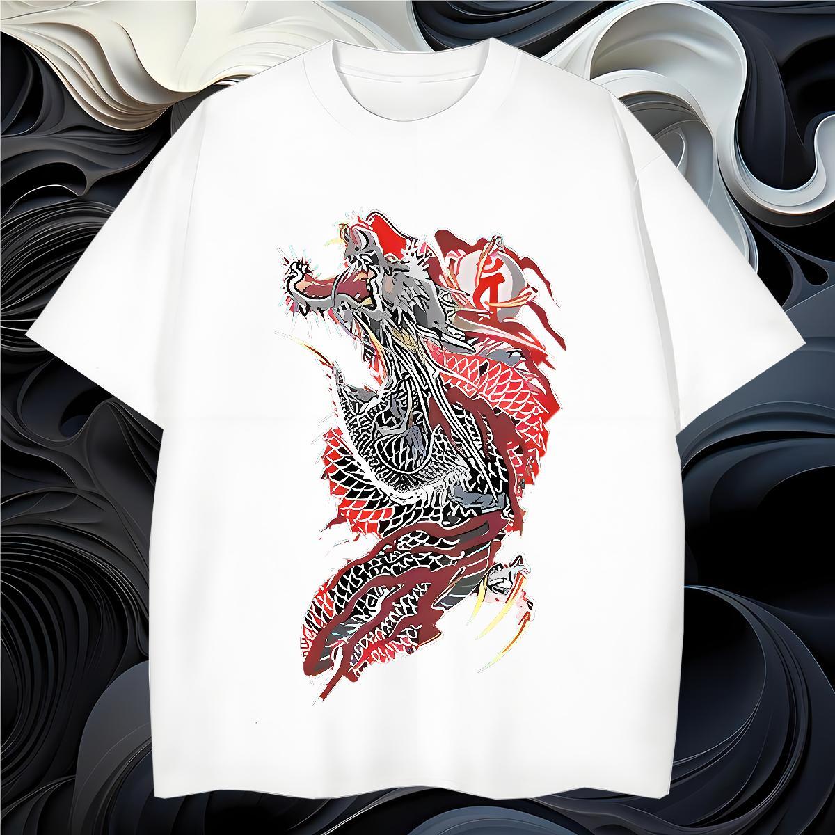 T-Shirts for Men 230g 100% Cotton Casual Beach Short Sleeve O-Neck DIY Anime Men Tees 2024 Summer Classic Wear