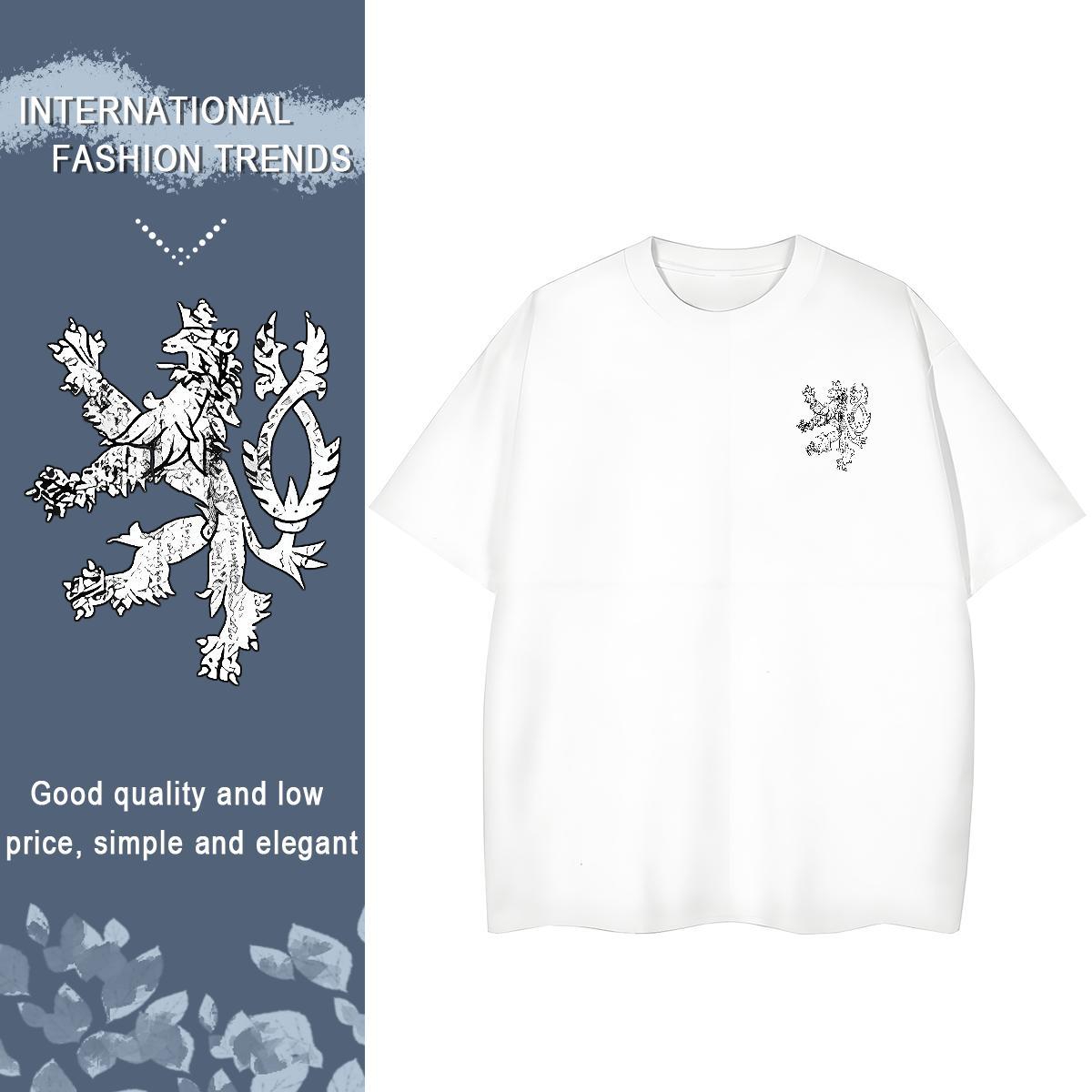 T Shirt For Man 230g Pure Cotton animal Home Outdoor Breathable Short Sleeve DIY Printed Tshirts Brand Cool Design Polos