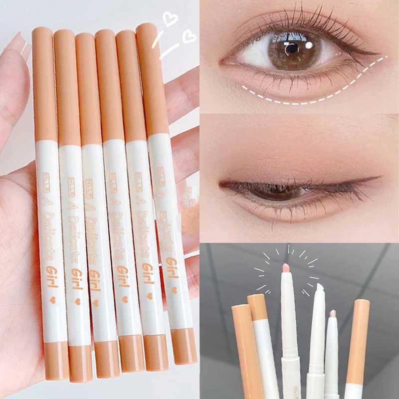 Matte Eyeliner Lying Silkworm Crease Pen Cute Eye Bags Tea Brown Eye Shadow Glitter Waterproof Eyeliner Pencil Cosmetics Makeup Y240813