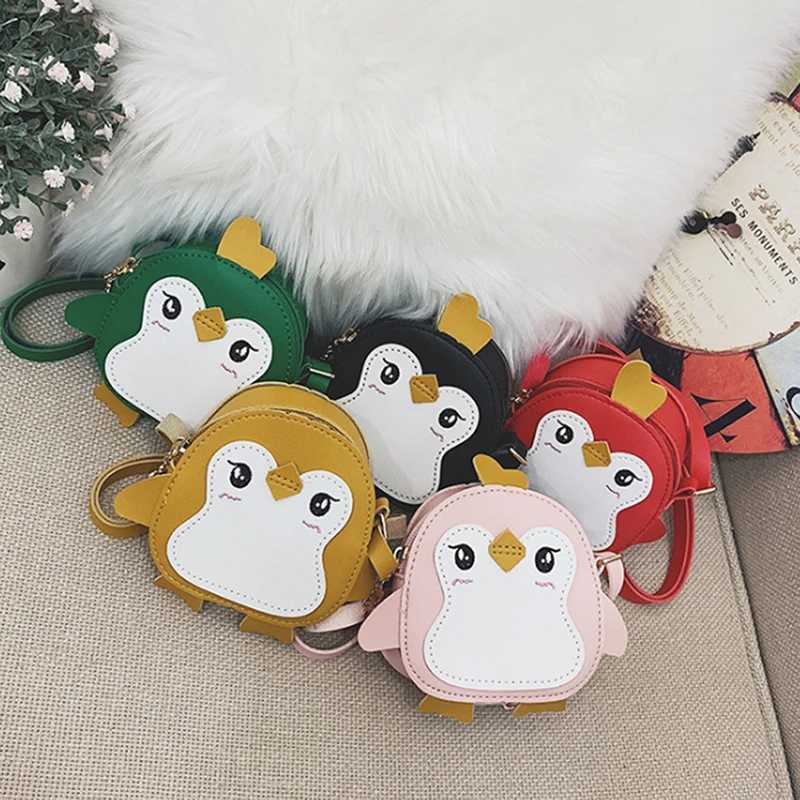 Girl mini bag penguin shaped animal shoulder bag childrens cross body bag PU leather mini messenger bag W240813