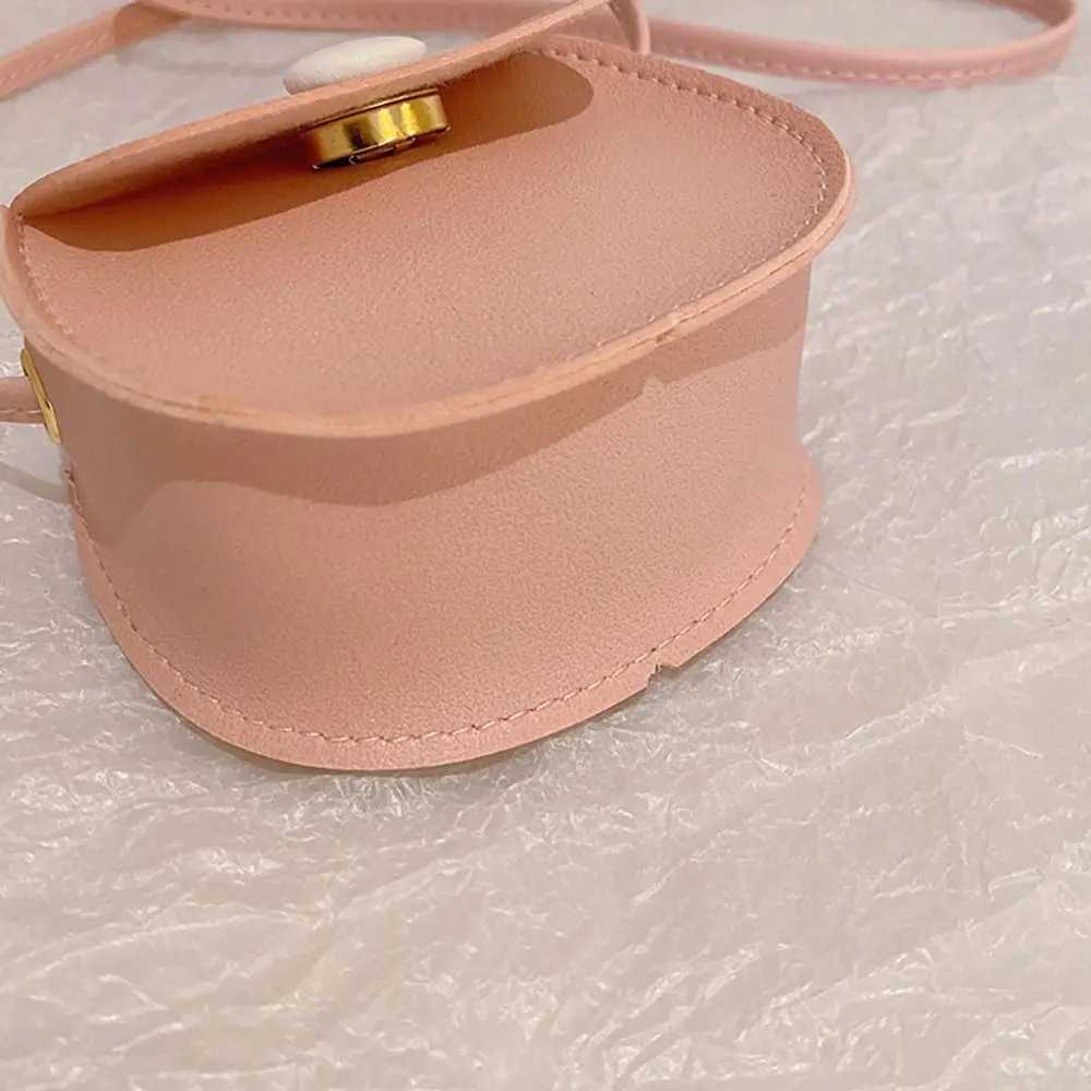 Childrens cross body bag PU leather solid color chain wallet shoulder bag Korean style mini cute handbag W240906