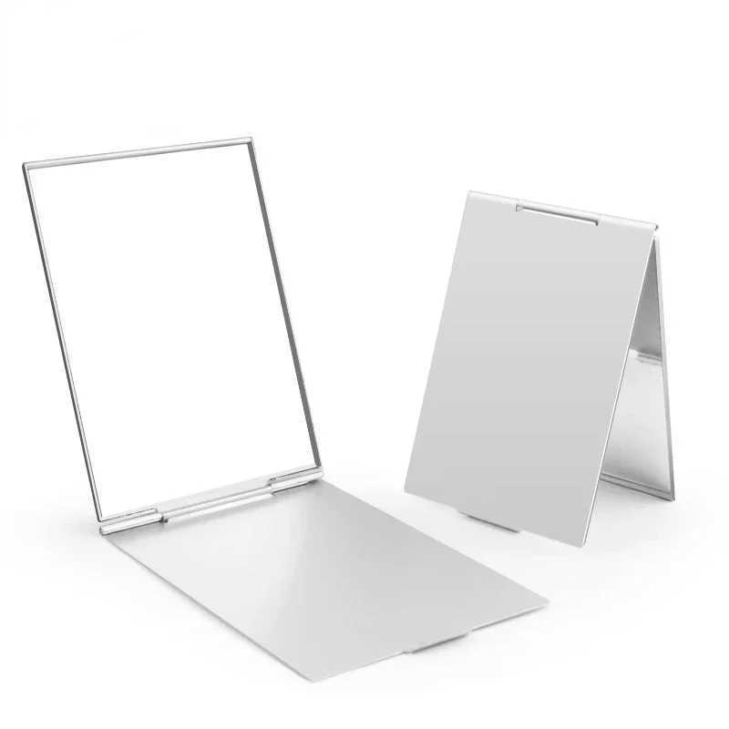 Aluminum folding mirror pocket mini portable makeup mirror travel hand small mirror dressing table foldable compact cosmetic tool W240813