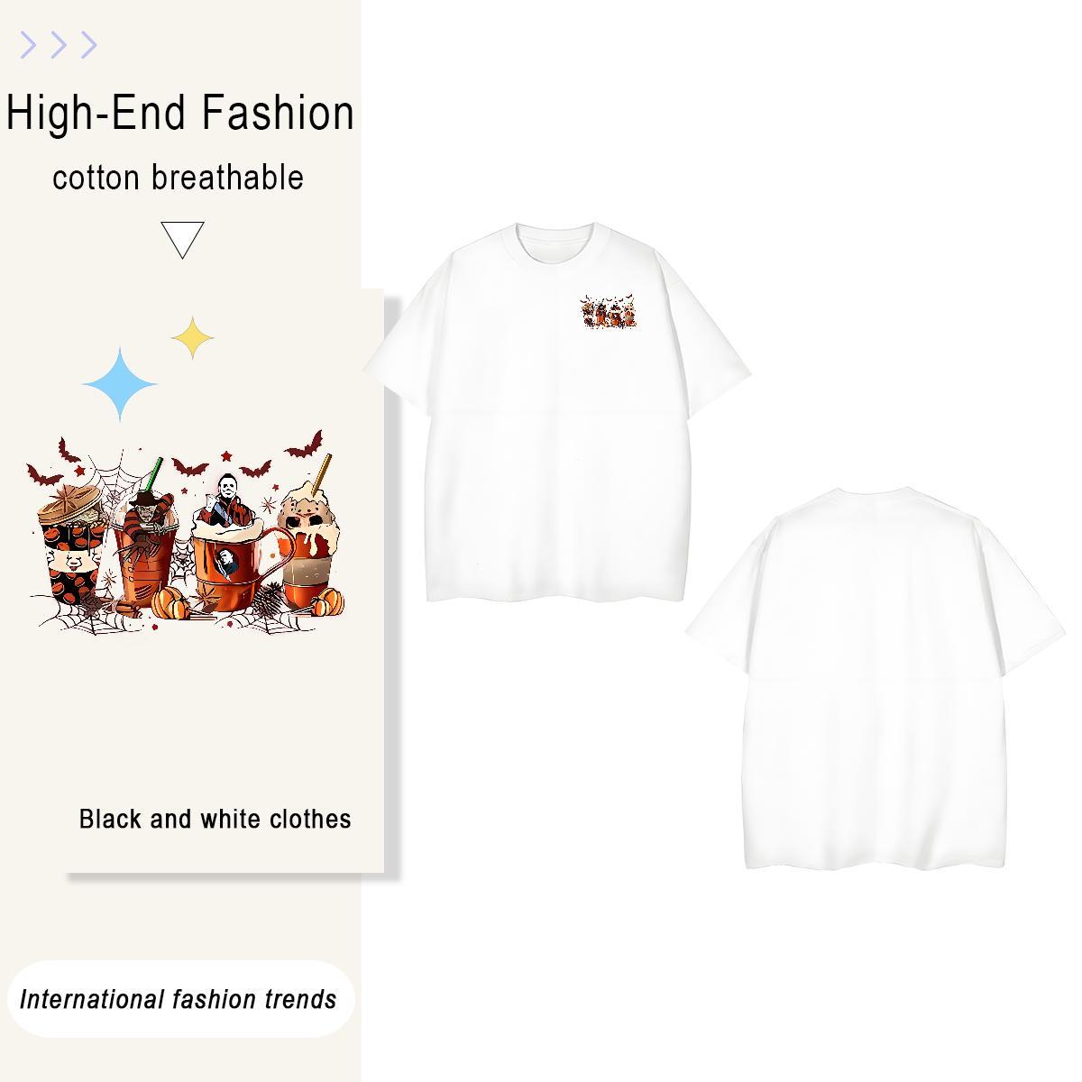 T shirt 230g 100% Cotton halloween Casual Breathable Soft Graphic Tshirts Designer Brand Polos