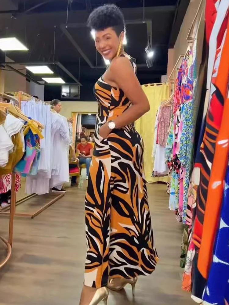 Elegant Sexy Womens Dresses Slim Fitting Off Shoulder Long Dress with Summer Sleeves Ladies Print Halter Neck Birthday Dresses 240814