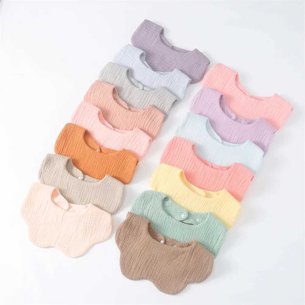 Bibs Burp Cloths 6 Layer Cotton Baby Bib Gauze Petal Baby Feeding Bib Thickened Infant Saliva Towel Soft Burp Cloth for Newborn Kid BibsL4812