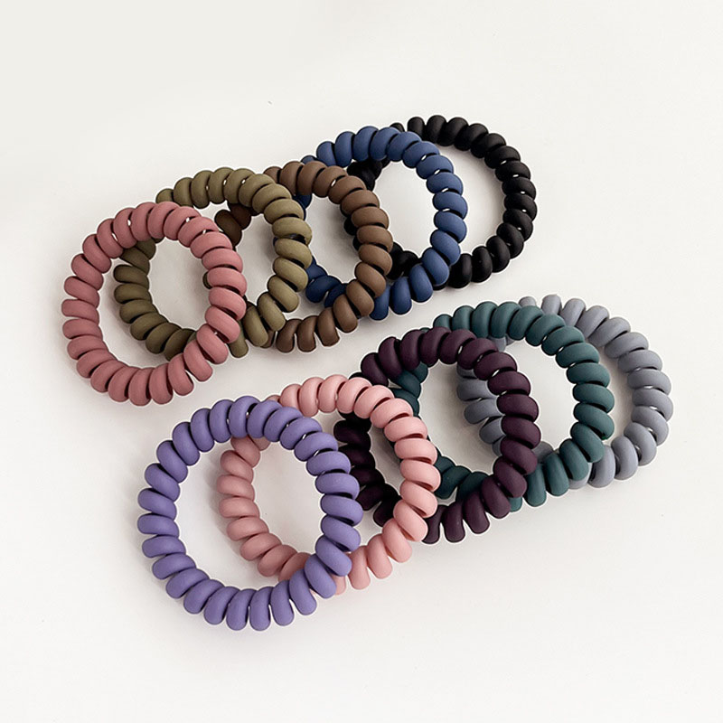 Spiral Hair Ties Coil Hair Ties Telephone Wire Hair Bands for Women Girls Simple Hair Rope Elastic Hair Band Kids Headbands Female Bracelet Hair Acces