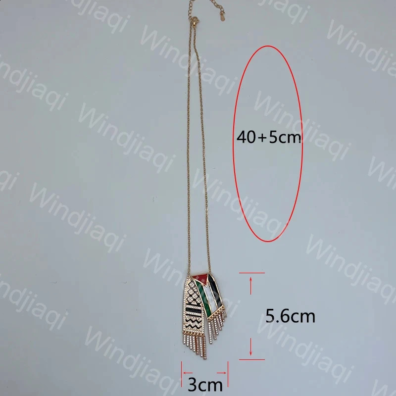 UAE Zircon Pendant, Kufiya Necklace for Men & Women, Stainless Steel Scarf Shape, 2024 Jewelry 4