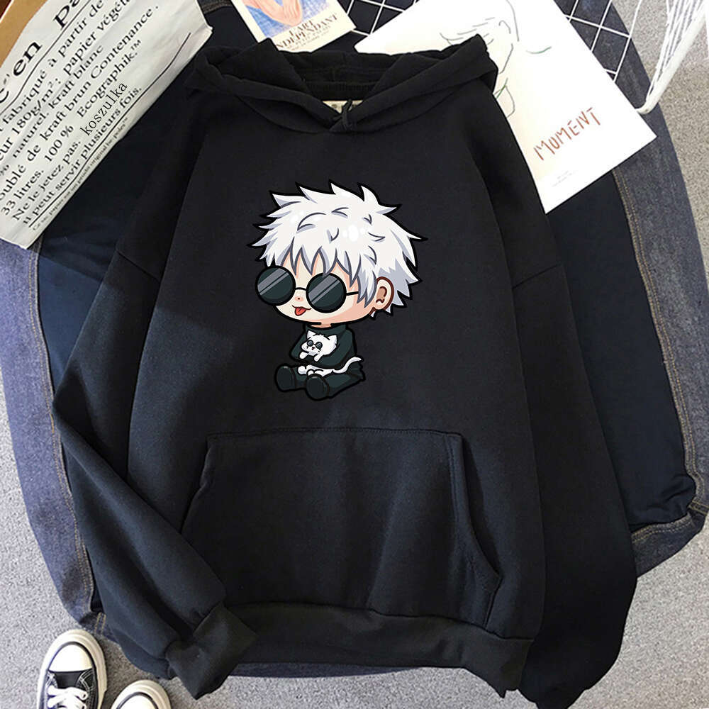 Jujutsu Anime Kaisen Satoru Gojo Cute Cartoon Graphic Printed Hooded Plus Size Hoodie Men Women Sweatshirts Unisex Streetwear