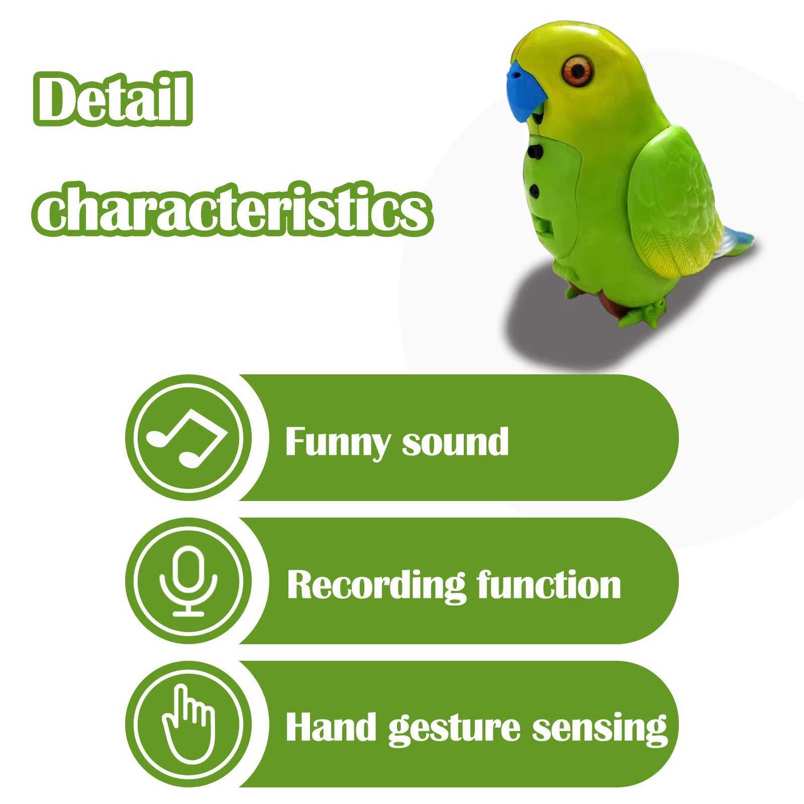 Electronic Bird Sound Parrot Aniamal Pet Toy for Toddler Childrens Electric Talking Singing Sound Making Toys Gift for Kids Y240814