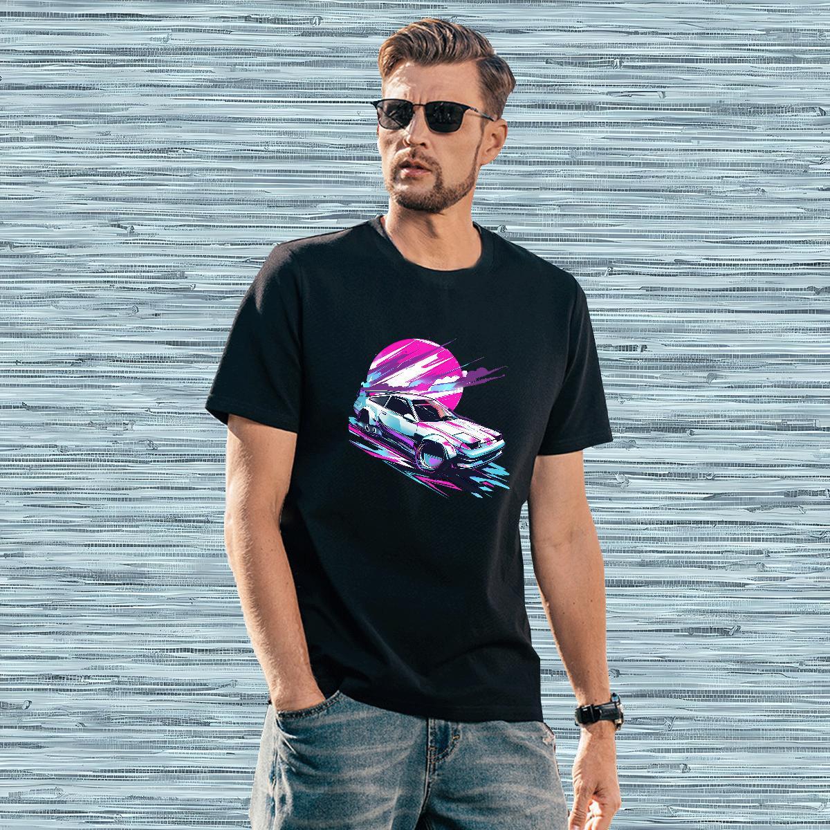 Brand sun T shirt Street Couples T Shirts 230g Cotton New Breathable Crew Neck Anime Print Tees Shirts