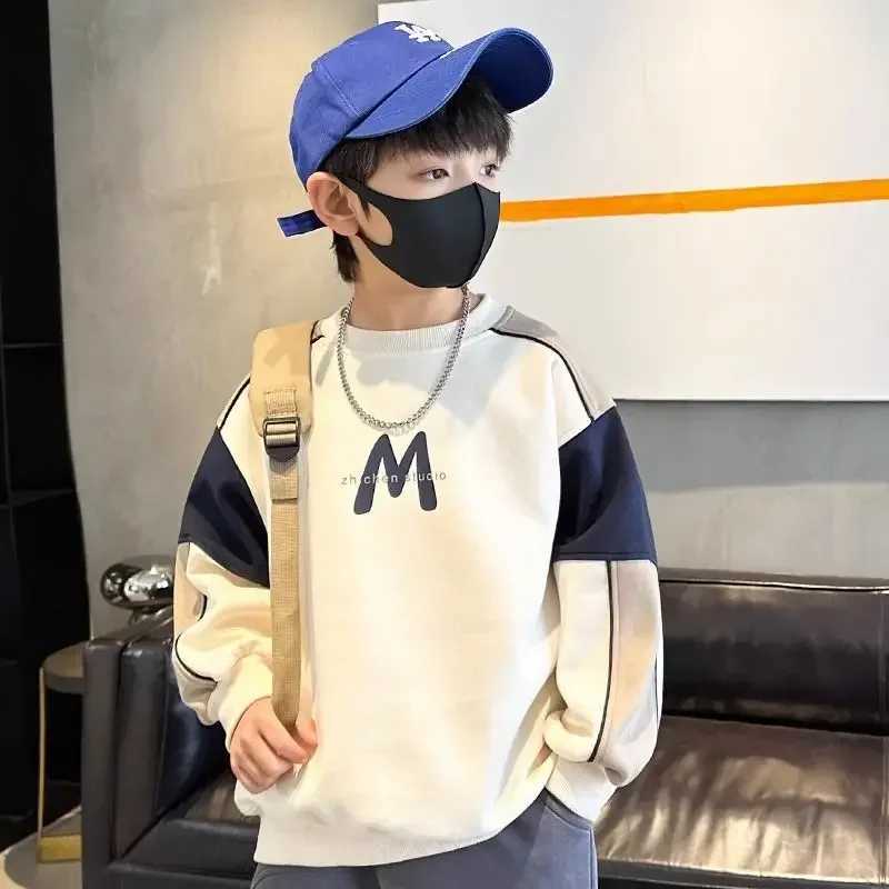 Boys Autumn Fashion Sweatshirts Kids New Korean Style Trend Long Sleeved Pullover Outfits Children Top ClothesY240814
