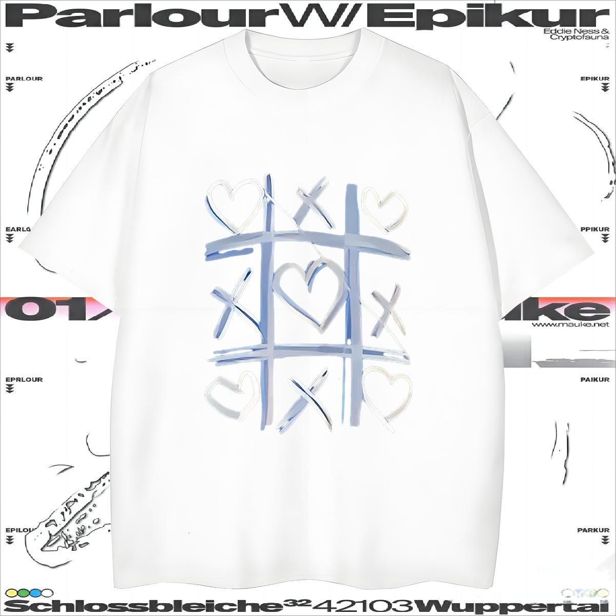 T-Shirts for Men 230g 100% Cotton heart Daily Wear Breathable Short Sleeve Anime Tshirts Fashion Design Unisex Polos
