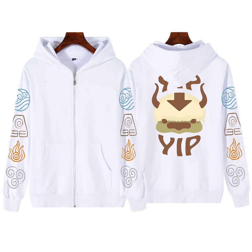 Yip Appa Printed Hooded Avatar The Last Airbender Anime Hoodie Men Women Plus Size Zipper Hoodies Haruku Unisex Sweatshirt s