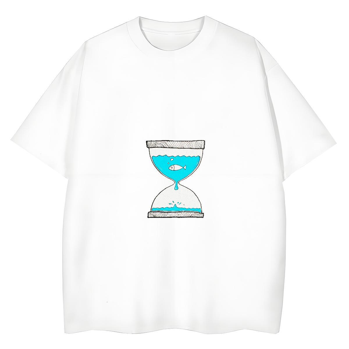 Brand Men T Shirts fish Breathable Soft Hip Hop Anime 230g Pure Cotton Tshirts Designer Fashion Tops Shirt