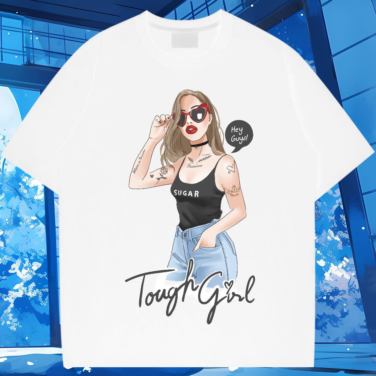 T Shirts Men 100% Cotton 230g character Daily Wear Round Neck Short Sleeve DIY Printed Men Tshirts Designer Cool Tops Shirt
